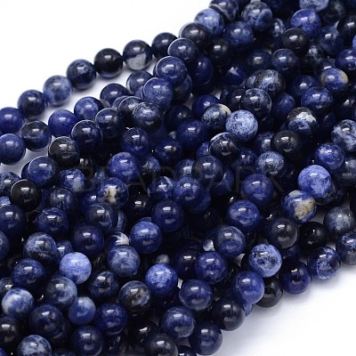 Round Natural Sodalite Beads Strands X-G-F222-39-8mm-1