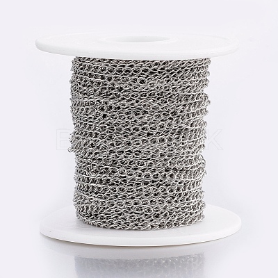 Tarnish Resistant 304 Stainless Steel Curb Chains CHS-H017-03P-20M-1