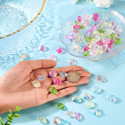 100Pcs 10 Colors Electroplated Transparent Glass Beads Strands GLAA-TA0003-83-1