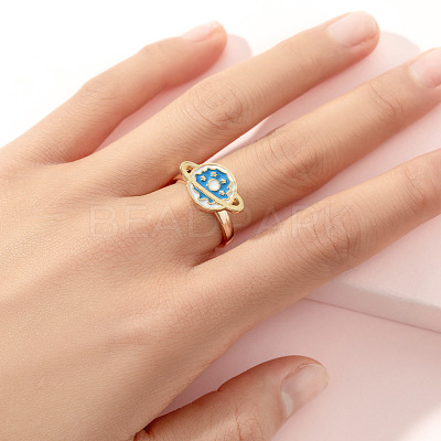Alloy Enamel Rotatable Cuff Open Rings FS-WGEC271-30-1