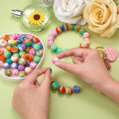 WEWAYSMILE 70Pcs 7 Styles 15mm Silicone Round Beads Making Kit JX487A-1