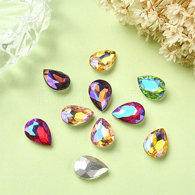 Pointed Back Glass Rhinestone Cabochons RGLA-YW0002-04-1