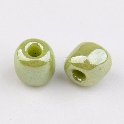 DIY Craft Beads 8/0 Opaque Colors Lustered Round Glass Seed Beads X-SEED-A012-3mm-124-1