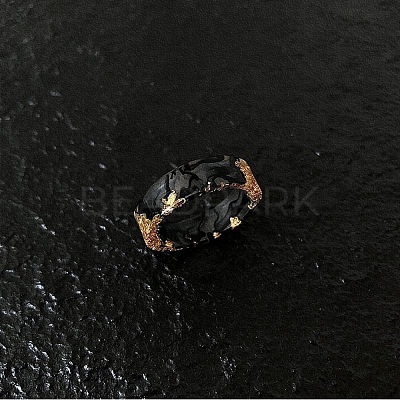 Gold Foil Resin Finger Rings WGDC7A7-03-1