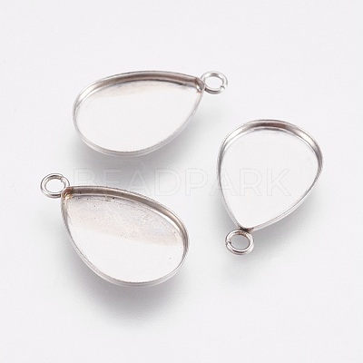 Tarnish Resistant 304 Stainless Steel Pendant Cabochon Settings STAS-F167-23P-1
