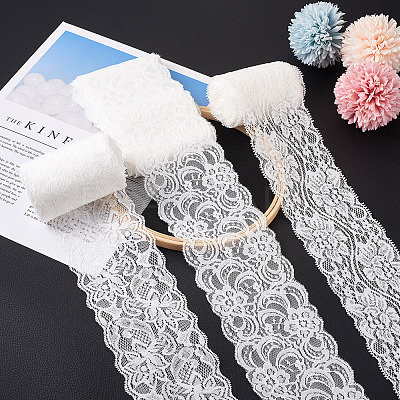 3 Bags 3 Style Polyamide Yarns Stretch Elastic Lace Trim OCOR-YS0001-07-1