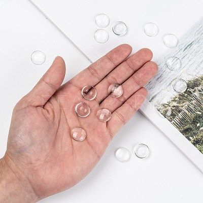 Transparent Glass Cabochons GGLA-R026-15mm-1