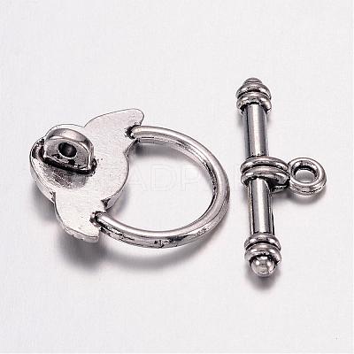 Tibetan Style Rose Toggle Clasps for Valentine's Jewelry Making X-LF0026Y-NF-1
