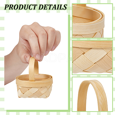 30Pcs Bamboo Weaving Basket Mini Model AJEW-AR0005-18-1