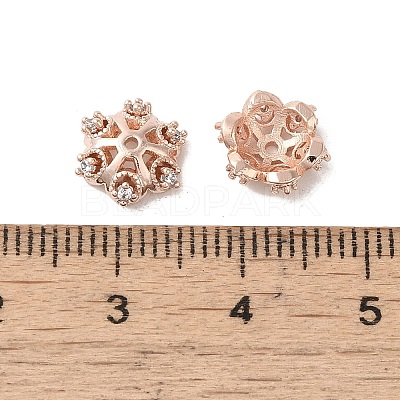 Rack Plating Brass Beads Caps KK-B088-05B-RG-1