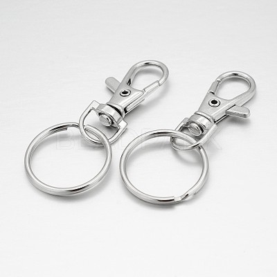 Alloy Swivel Clasps with Iron Key Rings PALLOY-O058-02-1