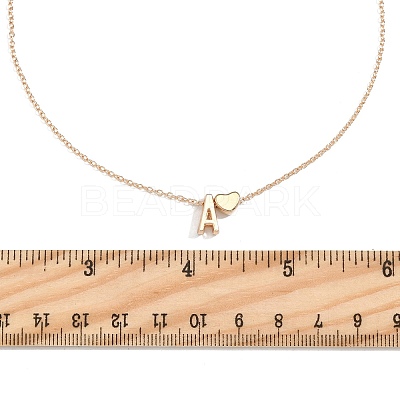 Alloy Letter Heart Pendant Necklaces for Women NJEW-FS0001-09W-1