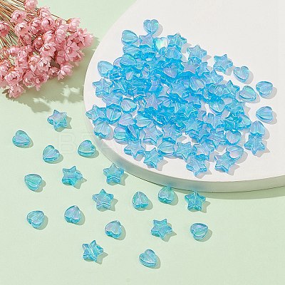 100Pcs 2 Style Eco-Friendly Transparent Acrylic Beads TACR-YW0001-86B-1