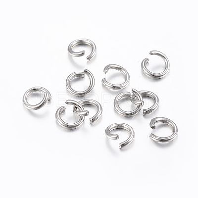 Tarnish Resistant 304 Stainless Steel Open Jump Rings X-STAS-H437-10x0.8mm-1