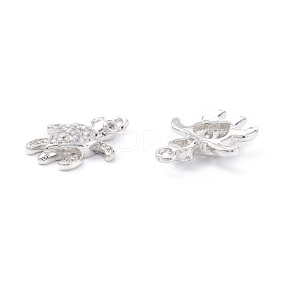 Rack Plating Brass Micro Pave Cubic Zirconia Pendants ZIRC-C026-07P-1