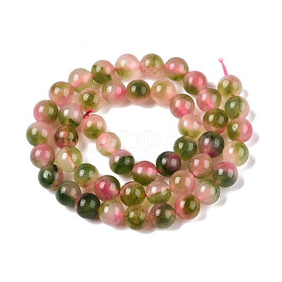 Dyed Natural White Jade Beads Strands G-T138-8mm-210-18-1