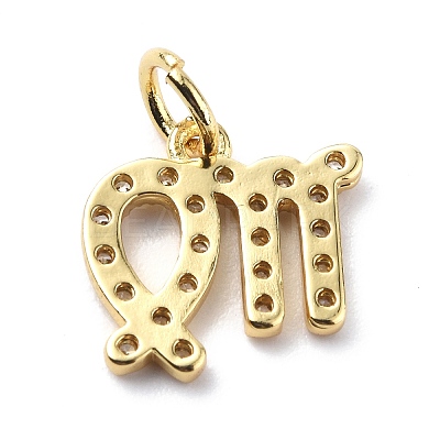 Brass Micro Pave Cubic Zirconia Charms ZIRC-F131-16G-01-1