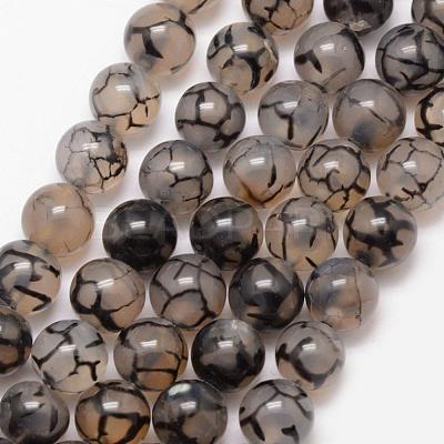 Natural Dragon Veins Agate Bead Strands G-K166-14-8mm-01-1