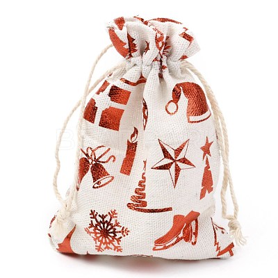 Christmas Theme Cotton Fabric Cloth Bag ABAG-H104-B13-1