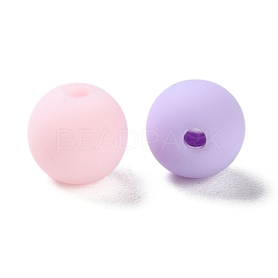 Rubberized Style Imitated Silicone Acrylic Beads MACR-D029-01E-1