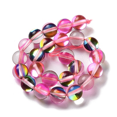 Synthetic Moonstone Beads Strands G-P528-J02-10-1