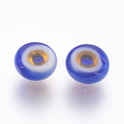 Handmade Lampwork Evil Eye Cabochons LAMP-P043-A09-1