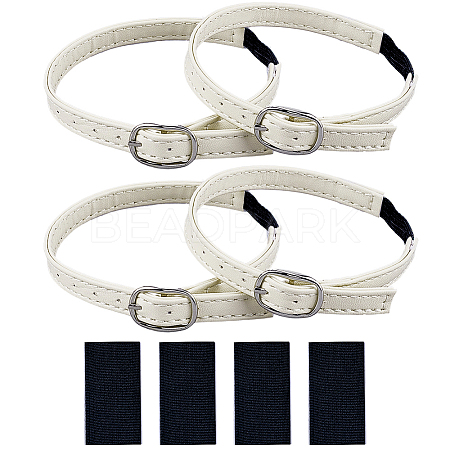 2 Pairs 2 Colors Leather Shoelace Bands FIND-CP0002-69-1