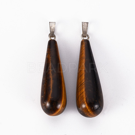 Natural Tiger Eye Pendants G-T132-035C-1