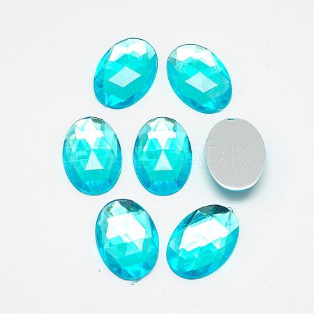 Acrylic Rhinestone Flat Back Cabochons GACR-Q011-13x18-04-1
