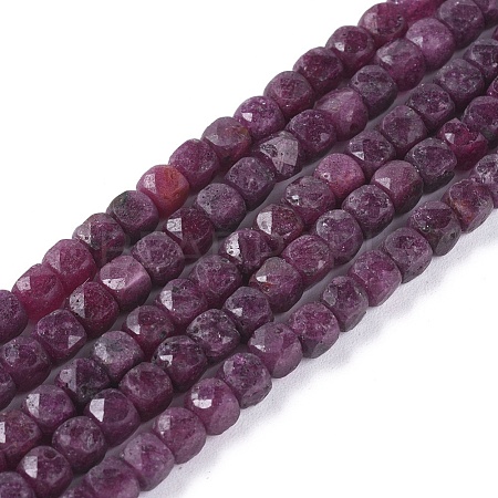 Natural Ruby/Red Corundum Beads Strands G-L537-018B-1
