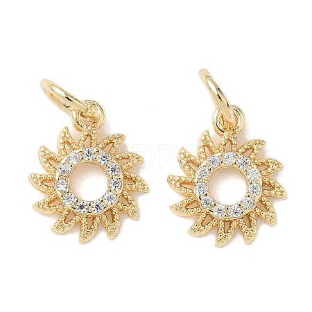 Brass Micro Pave Cubic Zirconia Pendants KK-D386-16G-01-1