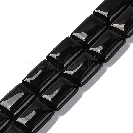 Natural Black Onyx(Dyed & Heated) Beads Strands G-T047-B29-01-1