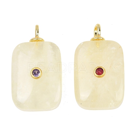 Natural Lemon Quartz(Heated) Pendants G-F837-04C-1