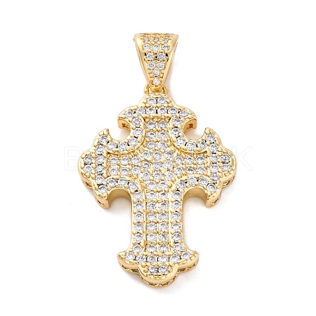 Brass Micro Pave Cubic Zirconia Pendants KK-S510-48G-03-1