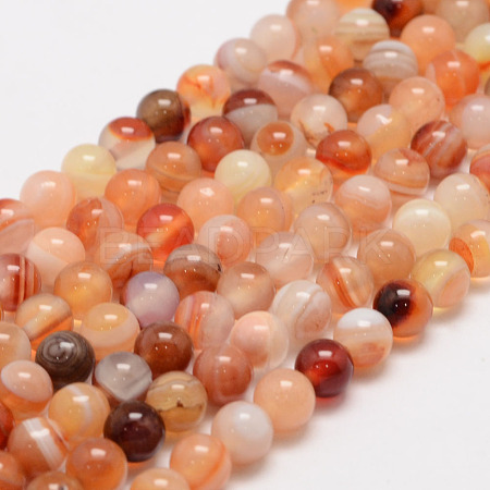 Natural Sardonyx Beads Strands X-G-K155-D-6mm-01-1