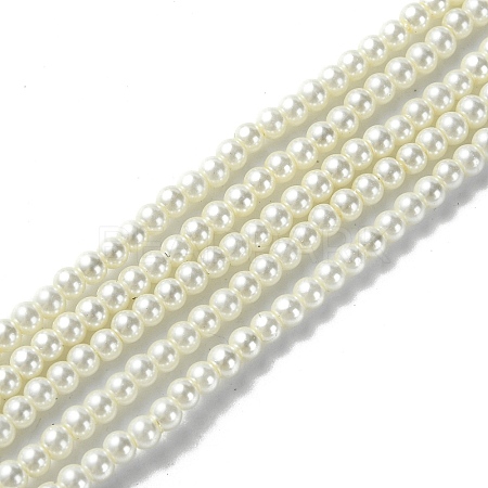 Eco-Friendly Dyed Glass Pearl Round Beads Strands HY-A002-3mm-RB011-1