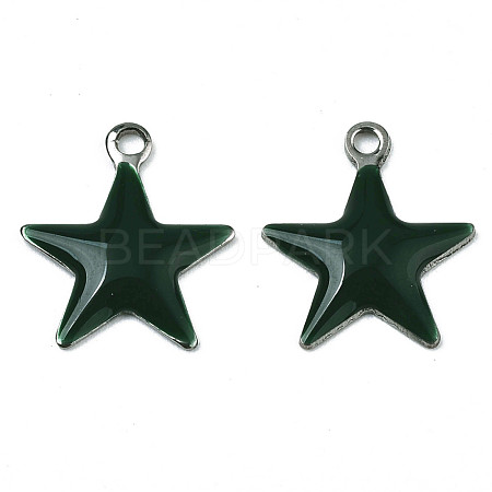 201 Stainless Steel Enamel Charms STAS-N088-14D-1