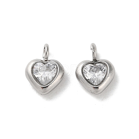 High Polished 304 Stainless Steel Micro Pave Cubic Zirconia Pendants STAS-L022-396B-P-1
