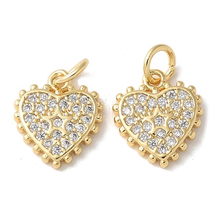 Brass Micro Pave Clear Cubic Zirconia Pendants KK-Q031-44G-07-1