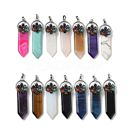 Natural & Synthetic Gemstone Big Pendants G-G860-01AS-1