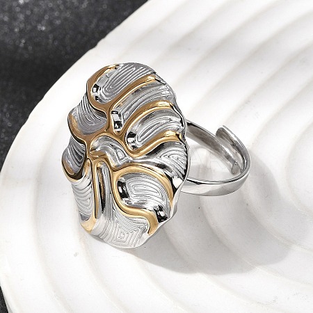 Ion Plating(IP) 304 Stainless Steel Finger Rings for Women RJEW-A093-01PG-1