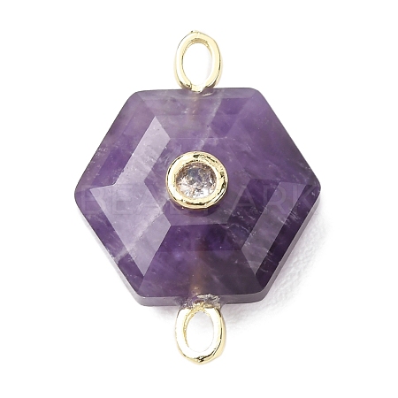 Faceted Natural Amethyst Carved Links G-T146-01G-09-1
