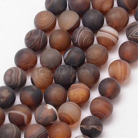 Natural Striped Agate/Banded Agate Bead Strands G-K166-12-10mm-04-1
