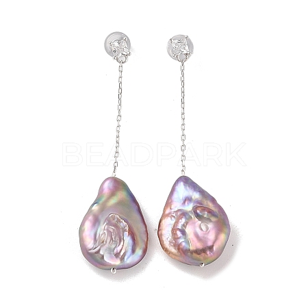 Anti-Tarnish Sterling Silver Stud Earrings EJEW-C087-14A-P-1
