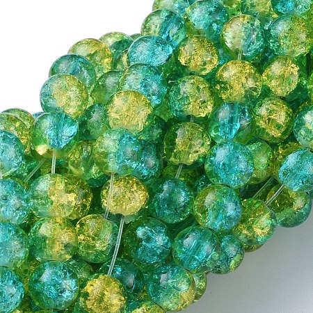 Crackle Glass Beads Strands X-CCG-Q002-8mm-07-1