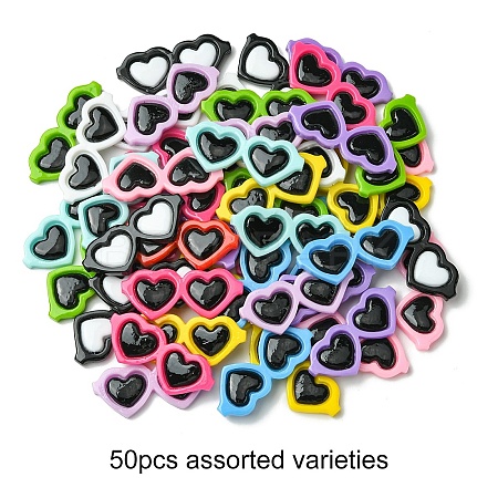 50Pcs Resin Cabochons CRES-YW0001-43-1