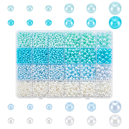 12 Styles ABS Plastic Imitation Pearl Beads FIND-PH0028-47-1