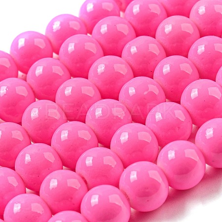 Painted Glass Bead Strands DGLA-S071-8mm-B8-1