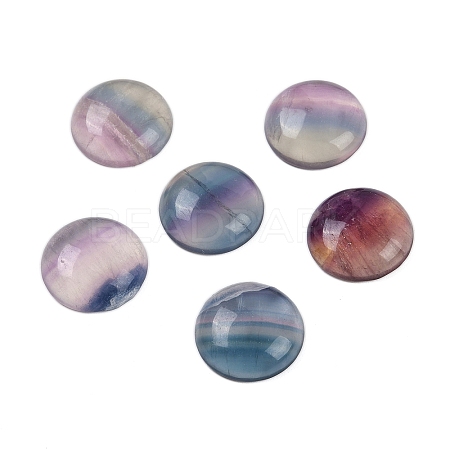 Natural Colorful Fluorite Cabochons G-T020-18mm-36-1