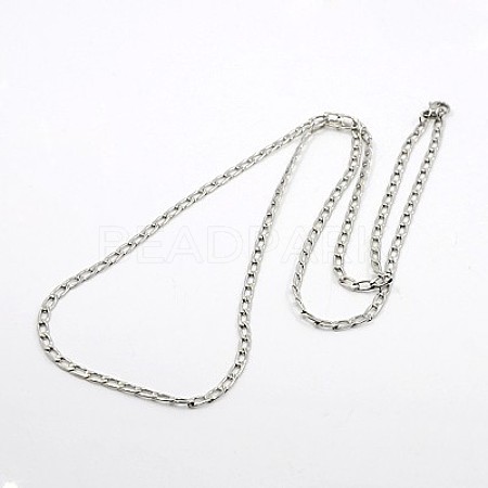 Tarnish Resistant Curb Chain Necklace for Men NJEW-F027-11-1